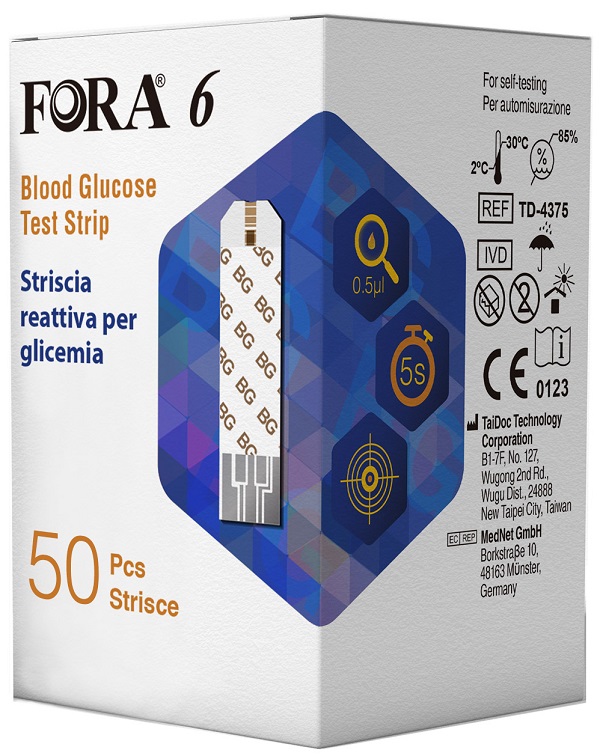 STRISCE MISURAZIONE GLICEMIA FORA 6 CONNECT BOX DA 50 PEZZI - Farmacia Artemisia di Montecuollo Dott. Angelo snc