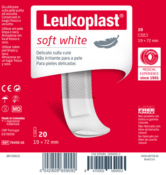 LEUKOPLAST SOFT WHITE 72 X 19 CM 20 PEZZI - Farmacia Artemisia di Montecuollo Dott. Angelo snc