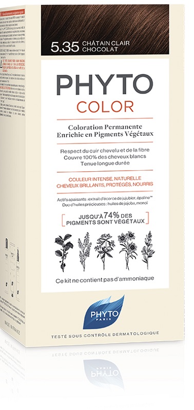 PHYTOCOLOR 5,35 CASTANO CHIARO CIOCCOLATO LATTE + CREMA + MASCHERA + FOGLIETTO ILLUSTRATIVO + 1 PAIO DI GUANTI - Farmacia Artemisia di Montecuollo Dott. Angelo snc