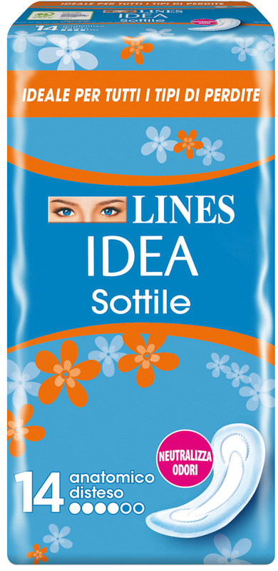LINES IDEA ASSORBENTE SOTTILE DISTESO ANATOMICO 14 PEZZI - Farmacia Artemisia di Montecuollo Dott. Angelo snc