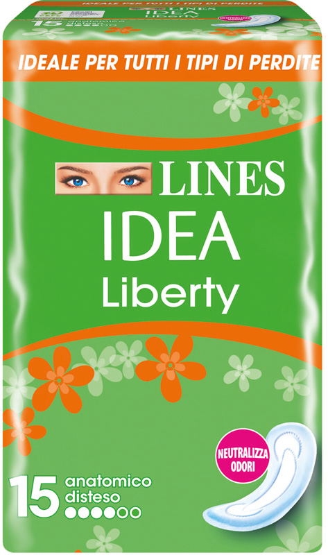 LINES IDEA ASSORBENTE LIBERTY ANATOMICO 15 PEZZI - Farmacia Artemisia di Montecuollo Dott. Angelo snc