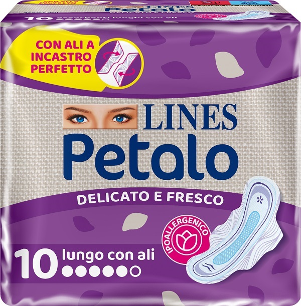 LINES PETALO BLU ASSORBENTE LUNGO CON ALI 10 PEZZI - Farmacia Artemisia di Montecuollo Dott. Angelo snc
