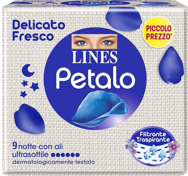 LINES PETALO BLU ASSORBENTE NOTTE 9 PEZZI - Farmacia Artemisia di Montecuollo Dott. Angelo snc