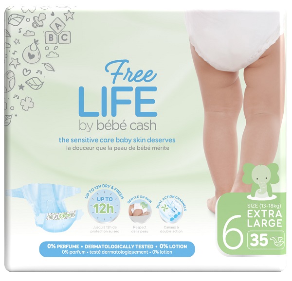 FREELIFE BY BEBECASH PANTS XL TAGLIA 6 17 KG+ GIROVITA FINO A 72 CM 18 PEZZI - Farmacia Artemisia di Montecuollo Dott. Angelo snc