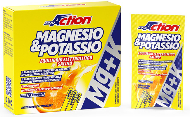 PROACTION MG+K MAGNESIO E POTASSIO SALI ORGANICI 10 BUSTE DA 10 G - Farmacia Artemisia di Montecuollo Dott. Angelo snc