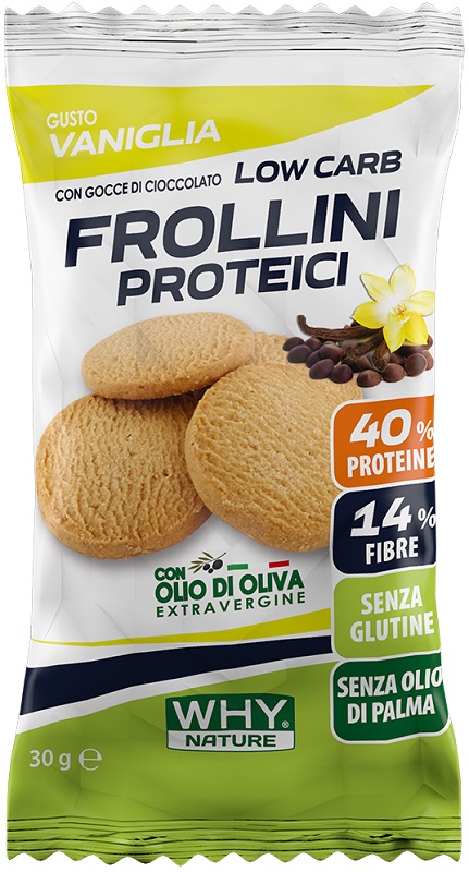 WHYNATURE FROLLINI PROTEICI VANIGLIA-GOCCE DI CIOCCOLATO 30 G - Farmacia Artemisia di Montecuollo Dott. Angelo snc