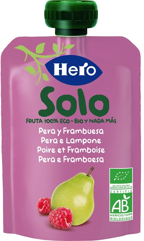 HERO SOLO FRUTTA FRULLATA 100% BIO PERA E LAMPONE 100 G - Farmacia Artemisia di Montecuollo Dott. Angelo snc
