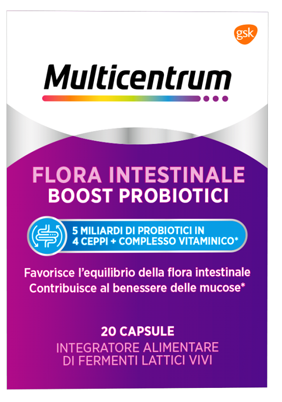 MULTICENTRUM FLORA INTESTINALE BOOST PROBIOTICI 20 CAPSULE - Farmacia Artemisia di Montecuollo Dott. Angelo snc