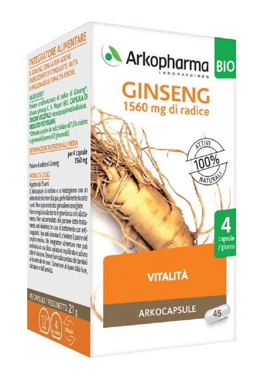 ARKOCPS GINSENG 45 CAPSULE BIO - Farmacia Artemisia di Montecuollo Dott. Angelo snc