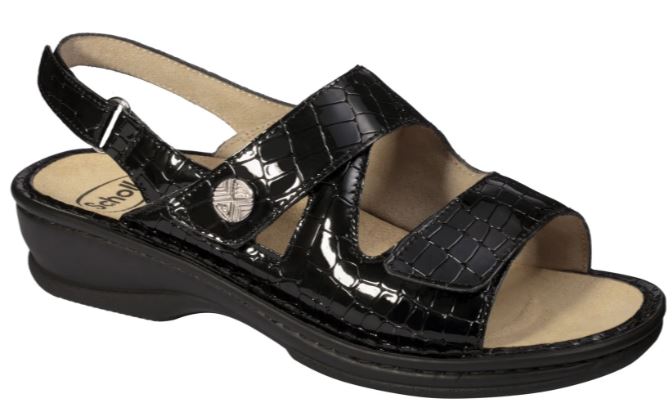 NEVIA SANDAL PRINTSYNTH-W BLACK COMFORT PLUS BIOPRINT SIMILPELLE STAMPATA PELLE SCAMOSCIATA PU G 37 COLLEZIONE SS20 - Farmacia Artemisia di Montecuollo Dott. Angelo snc