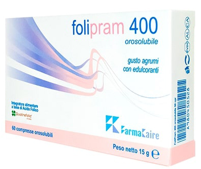 FOLIPRAM 400 60 COMPRESSE OROSOLUBILI GUSTO AGRUMI - Farmacia Artemisia di Montecuollo Dott. Angelo snc