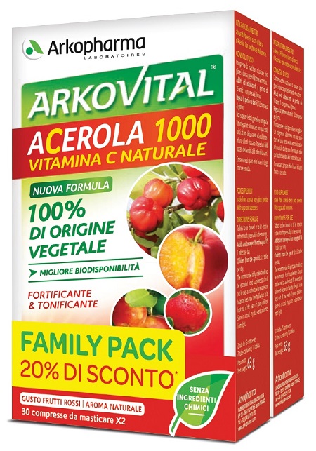 ARKOVITAL ACEROLA 1000 PACK FAMILY 60 COMPRESSE - Farmacia Artemisia di Montecuollo Dott. Angelo snc