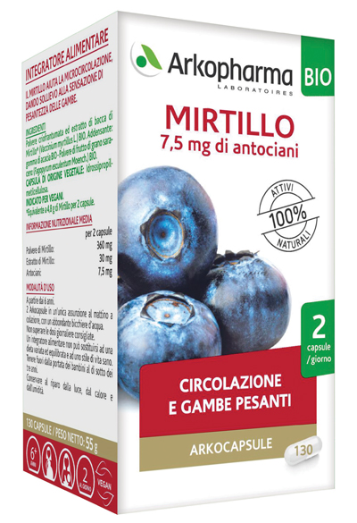 ARKOCPS MIRTILLO BIO 130 CAPSULE - Farmacia Artemisia di Montecuollo Dott. Angelo snc