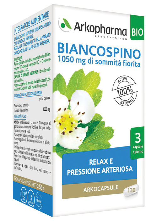 ARKO CAPSULE BIANCOSPINO BIO 130 CAPSULE - Farmacia Artemisia di Montecuollo Dott. Angelo snc