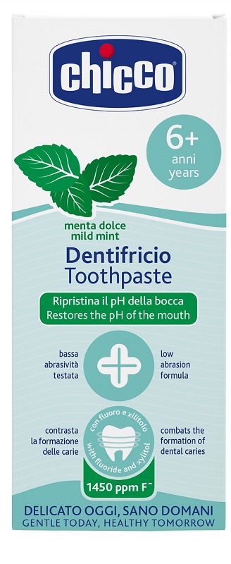 CHICCO DENTIFRICIO MENTA DOLCE 6 ANNI+ CON FLUORO - Farmacia Artemisia di Montecuollo Dott. Angelo snc