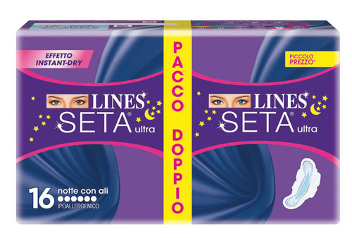 LINES SETA ULTRA ASSORBENTE NOTTE 16 PEZZI - Farmacia Artemisia di Montecuollo Dott. Angelo snc