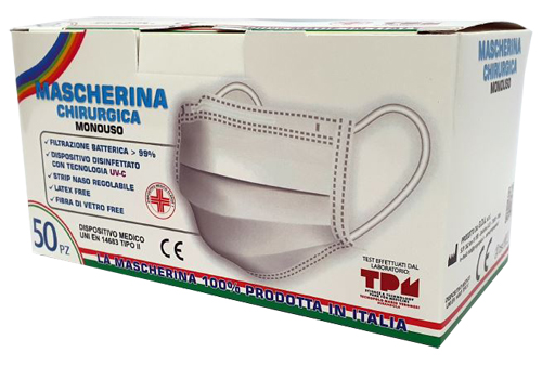 MASCHERINA CHIRURGICA GDA TIPO II TNT 3 STRATI 50 PEZZI - Farmacia Artemisia di Montecuollo Dott. Angelo snc