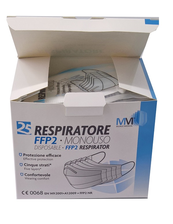 RESPIRATORE MUNUS MEDICAL FFP2 25 PEZZI - Farmacia Artemisia di Montecuollo Dott. Angelo snc