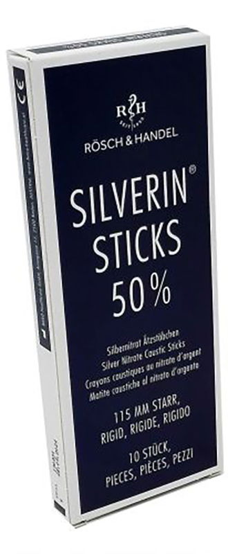 MATITA CAUSTICA SILVERIN NITRATO D'ARGENTO 50% RIGIDA LUNGHEZZA 115 MM 10 PEZZI - Farmacia Artemisia di Montecuollo Dott. Angelo snc