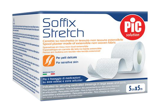 CEROTTO IN ROTOLO PIC SOFFIX STRETCH TESSUTO NON TESSUTO ESTENDIBILE 5X500 CM 1 PEZZO - Farmacia Artemisia di Montecuollo Dott. Angelo snc