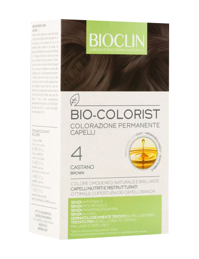 BIOCLIN BIO COLOR FAST&PERFECTION 4,0 CASTANO CREMA COLORANTE 60 ML + RIVELATORE IN CREMA 60 ML + BIO COLOR SHAMPOO 10 ML + BIO COLOR MASCHERA 10 ML - Farmacia Artemisia di Montecuollo Dott. Angelo snc