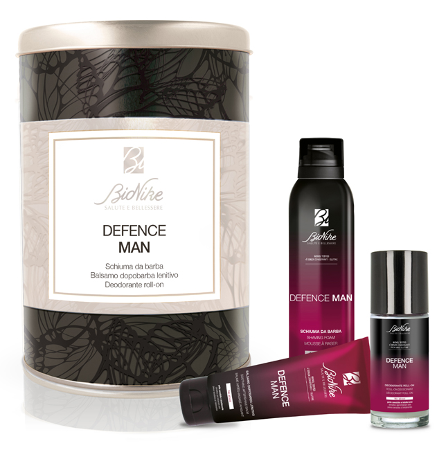 DEFENCE MAN KIT NATALE 2021 SAFE SHAVE SCHIUMA BARBA ANTI-IRRITAZIONI 200 ML + SAFE BALM BALSAMO DOPOBARBA LENITIVO 75 ML + DRY TOUCH DEODORANTE ROLL-ON 50 ML - Farmacia Artemisia di Montecuollo Dott. Angelo snc