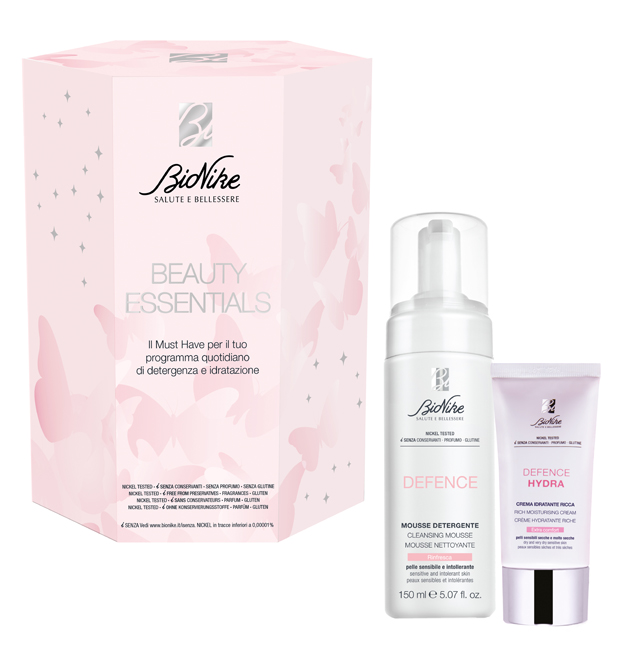 BEAUTY ESSENTIALS KIT NATALE 2021 DEFENCE HYDRA CREMA RICCA 50 ML + DEFENCE MOUSSE DETERGENTE 200 ML - Farmacia Artemisia di Montecuollo Dott. Angelo snc