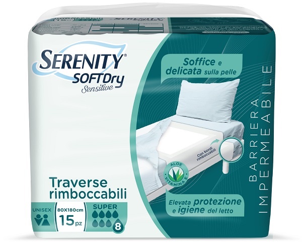 SERENITY TRAVERSA SD SENSIIVE SUPER 80X180 CM 15 PEZZI - Farmacia Artemisia di Montecuollo Dott. Angelo snc