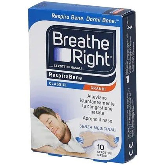 CEROTTI NASALI BREATHE RIGHT CLASSICI GRANDI 10 PEZZI - Farmacia Artemisia di Montecuollo Dott. Angelo snc