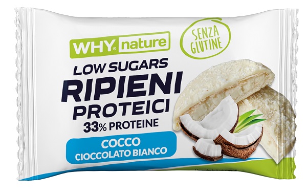 WHYNATURE RIPIENI PROTEICI COCCO CIOCCOLATO BIANCO 17 G - Farmacia Artemisia di Montecuollo Dott. Angelo snc