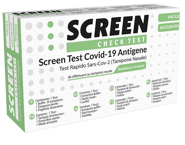 SCREEN TEST AUTODIAGNOSTICO ANTIGENICO RAPIDO COVID-19 SARS-COV-2 TAMPONI NASALI SELFTEST COVID TEST ANTIGENE SCREEN - Farmacia Artemisia di Montecuollo Dott. Angelo snc