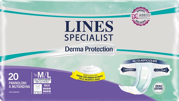 PANNOLONE A MUTANDINA LINES SPECIALIST DERMA MAXI M/L 20 PEZZI - Farmacia Artemisia di Montecuollo Dott. Angelo snc