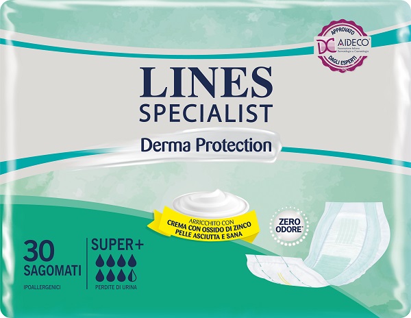 PANNOLONE PER INCONTINENZA LINES SPECIALIST DERMA SAGOMATO SUPER+ 30 PEZZI - Farmacia Artemisia di Montecuollo Dott. Angelo snc