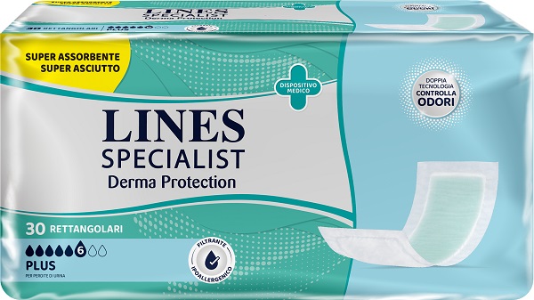 PANNOLONE PER INCONTINENZA LINES SPECIALIST DERMA RETTANGOLARE 30 PEZZI - Farmacia Artemisia di Montecuollo Dott. Angelo snc