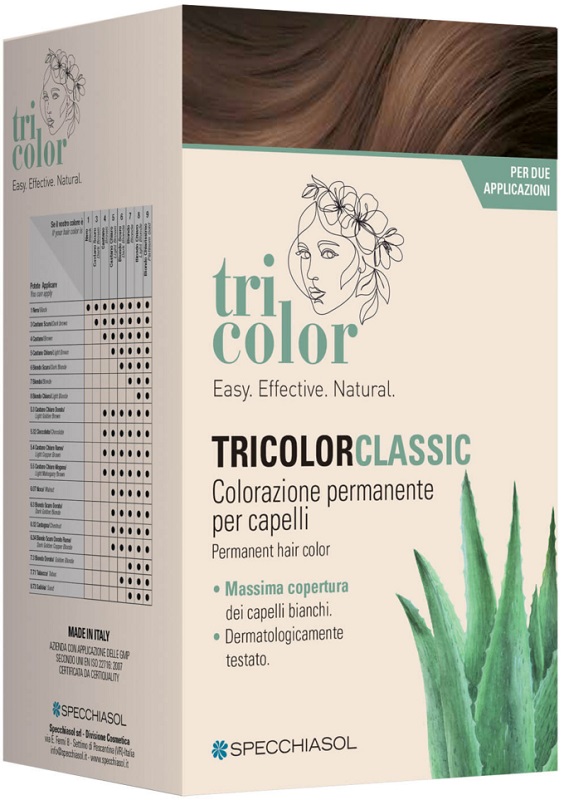 TRICOLOR CLASSIC 6 BIONDO SCURO 2 TUBI 50 ML + 2 SHAKER 50 ML + 4 BUSTINE 8 ML - Farmacia Artemisia di Montecuollo Dott. Angelo snc
