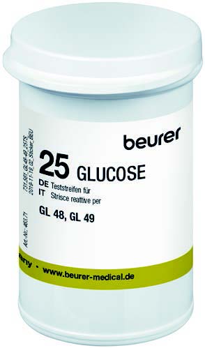 STRISCE MISURAZIONE GLICEMIA BEURER PER GLUCOMETRO GL48/GL49 IN FLACONE 25 PEZZI - Farmacia Artemisia di Montecuollo Dott. Angelo snc
