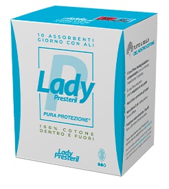 LADY PRESTERIL ASSORBENTI GIORNO CON ALI RIPIEGATI BIODEGRADABILI 10 PEZZI - Farmacia Artemisia di Montecuollo Dott. Angelo snc