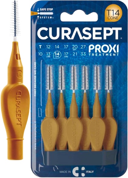 CURASEPT PROXI T14 OCRA/DARK GOLD 6 PEZZI - Farmacia Artemisia di Montecuollo Dott. Angelo snc