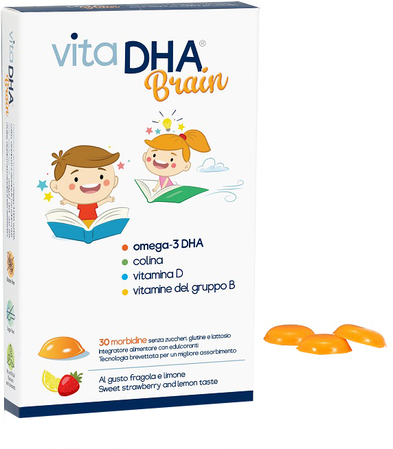 VITADHA BRAIN 30 MORBIDINE AL GUSTO FRAGOLA E LIMONE - Farmacia Artemisia di Montecuollo Dott. Angelo snc