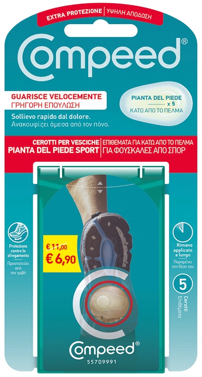 COMPEED CEROTTI PER VESCICHE PIANTA PIEDE SPORT 5 PEZZI PROMO - Farmacia Artemisia di Montecuollo Dott. Angelo snc