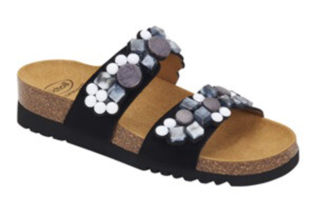 CALZATURA SINTRA 2 STRAPS MICROFIBRE+ACCESSORIES WOMAN BLACK/MULTI TECNOLOGIA BIOPRINT MATERIALE MICROFIBRA + ORNAMENTO FODERA TOMAIA MICROFIBRA FODERA SOTTOPIEDE MICROFIBRA 41 SS2 - Farmacia Artemisia di Montecuollo Dott. Angelo snc