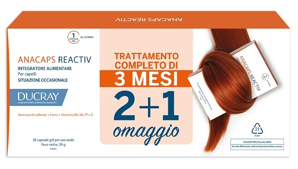 DUCRAY ANACAPS REACTIV CAPELLI SITUAZIONE OCCASIONALE 3 X 30 CAPSULE - Farmacia Artemisia di Montecuollo Dott. Angelo snc