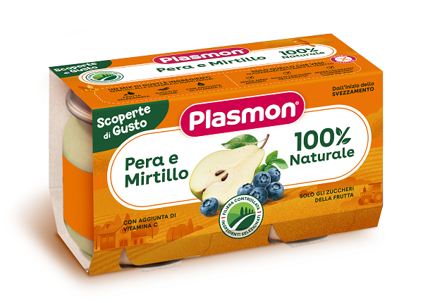 PLASMON OMOGENEIZZATO PERA MIRTILLO 2 PEZZI DA 104 G - Farmacia Artemisia di Montecuollo Dott. Angelo snc