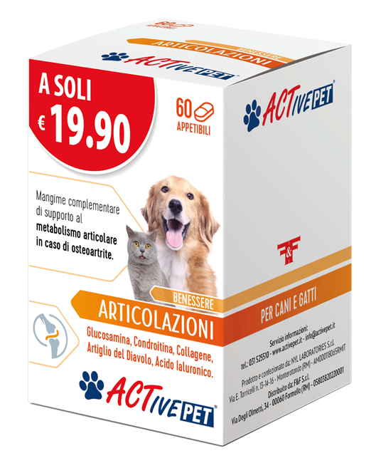 ACTIVE PET ARTICOLAZIONI 60 COMPRESSE - Farmacia Artemisia di Montecuollo Dott. Angelo snc
