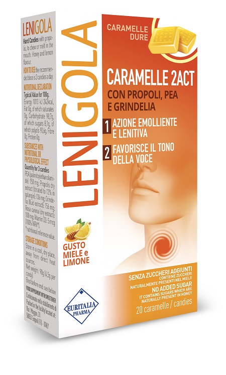 LENIGOLA 2ACT CARAMELLE DURE 20 PEZZI - Farmacia Artemisia di Montecuollo Dott. Angelo snc