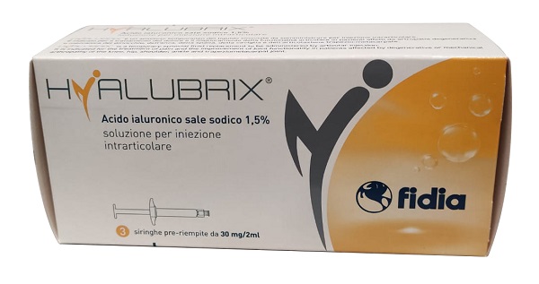 SIRINGA INTRA-ARTICOLARE HYALUBRIX ACIDO IALURONICO 1,5% 30 MG 2 ML 3 PEZZI NO ETO - Farmacia Artemisia di Montecuollo Dott. Angelo snc