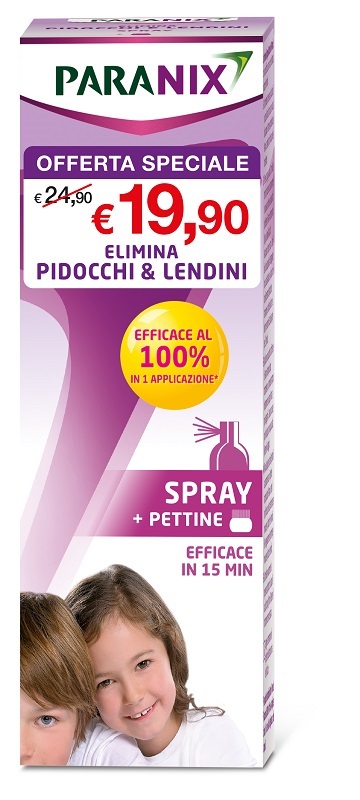 TRATTAMENTO SPRAY PIDOCCHI E LENDINI PARANIX 100 ML + PETTINE TAGLIO PREZZO - Farmacia Artemisia di Montecuollo Dott. Angelo snc