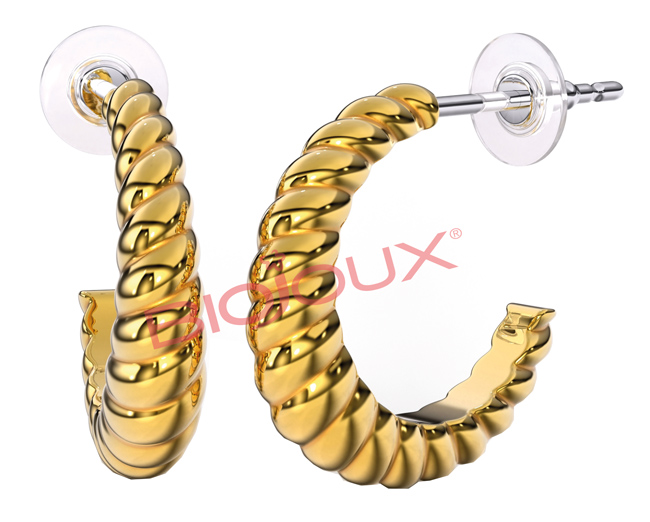 BJT266 ORECCHINO TWIST AGAIN 16 MM GOLD PLATED - Farmacia Artemisia di Montecuollo Dott. Angelo snc