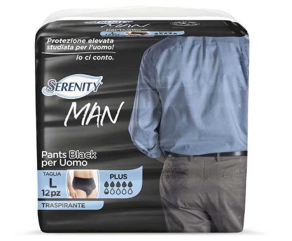 PANNOLINO SERENITY MAN PANTS BLACK TAGLIA LARGE 12 PEZZI - Farmacia Artemisia di Montecuollo Dott. Angelo snc