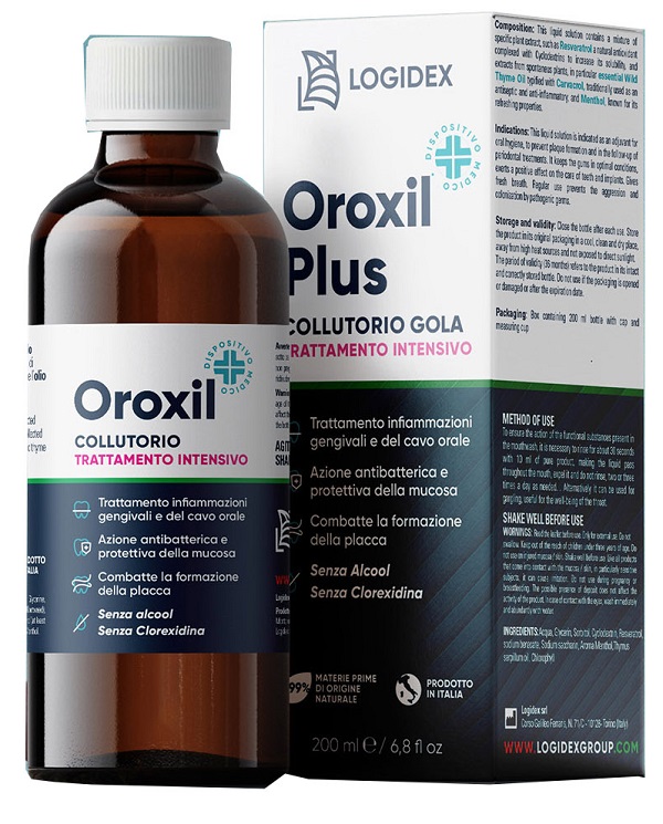 OROXIL PLUS COLLUTORIO GOLA 200 ML - Farmacia Artemisia di Montecuollo Dott. Angelo snc